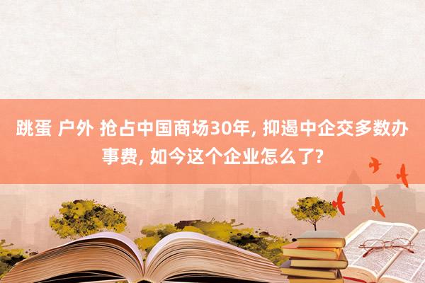 跳蛋 户外 抢占中国商场30年， 抑遏中企交多数办事费， 如今这个企业怎么了?
